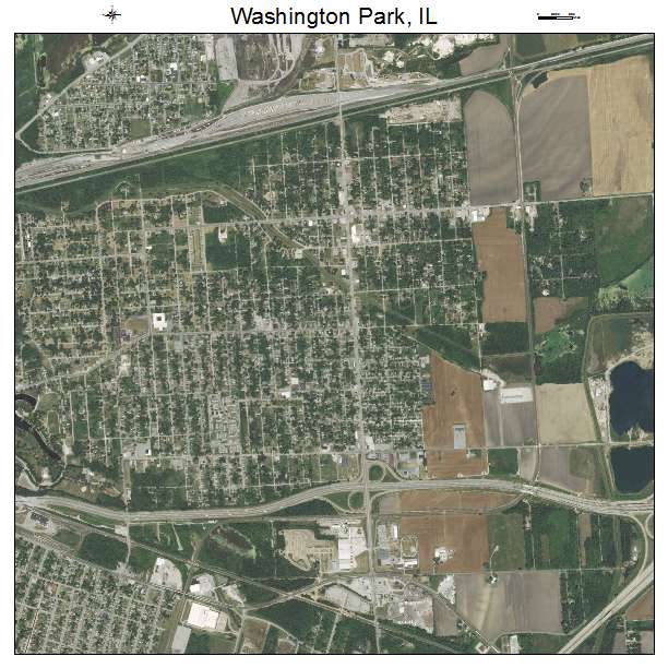 Washington Park, IL air photo map
