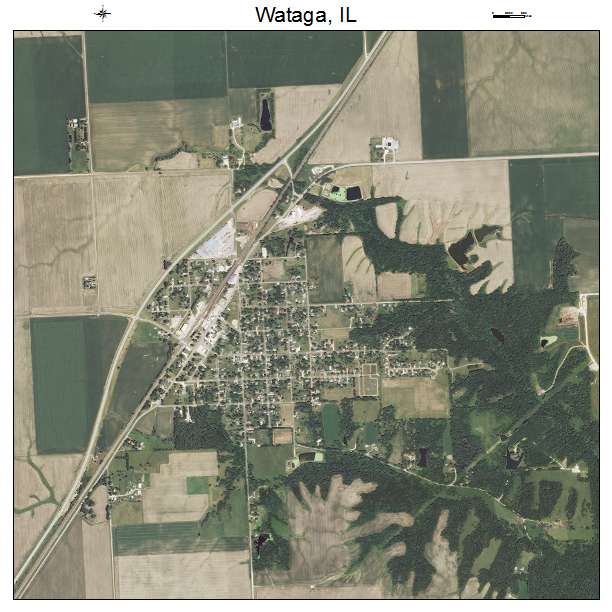 Wataga, IL air photo map