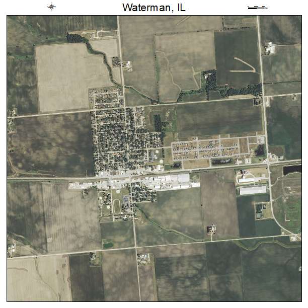 Waterman, IL air photo map