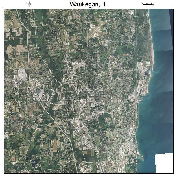 Waukegan, IL air photo map