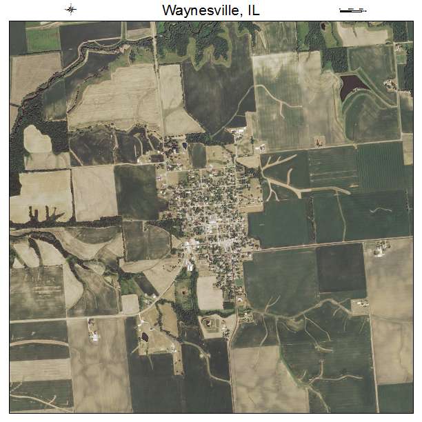 Waynesville, IL air photo map