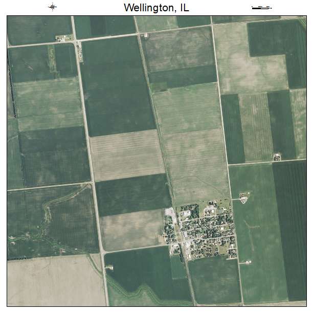 Wellington, IL air photo map