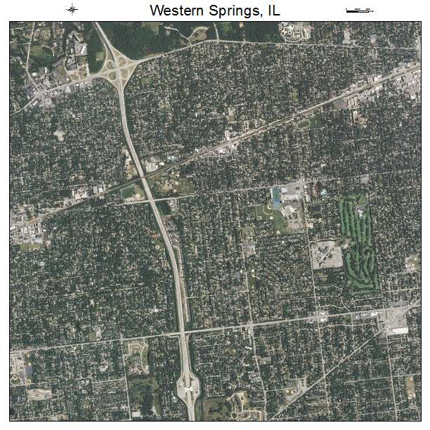Western Springs, IL air photo map
