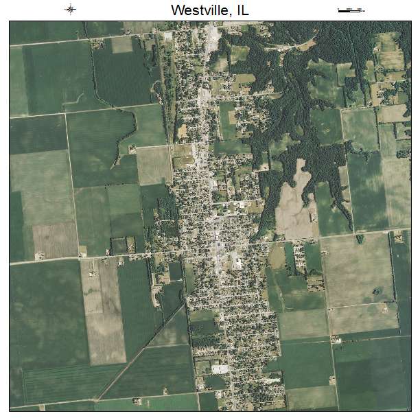 Westville, IL air photo map