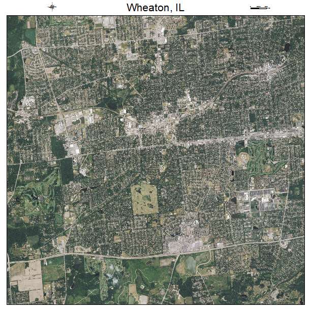 Wheaton, IL air photo map