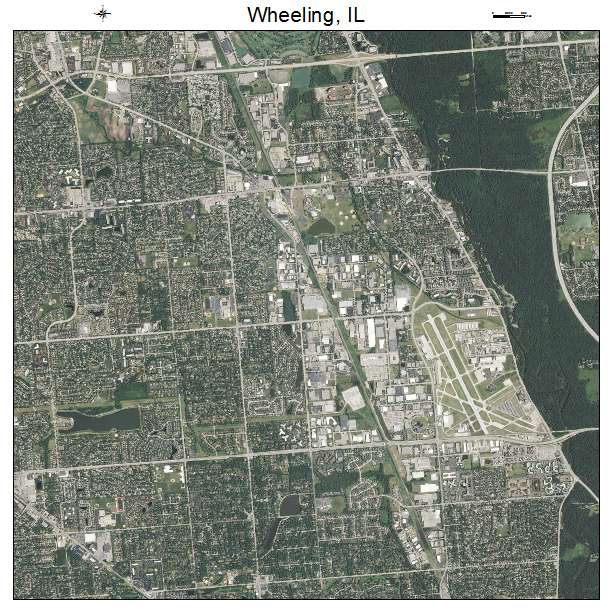 Wheeling, IL air photo map