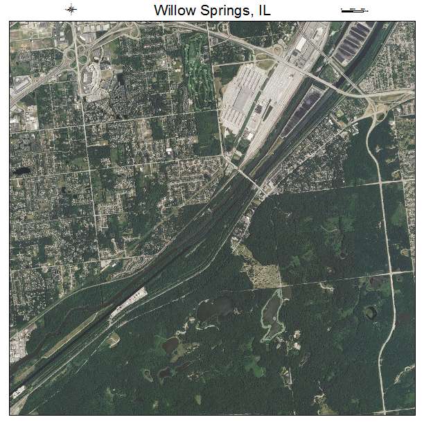 Willow Springs, IL air photo map