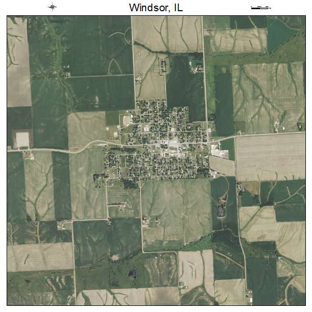 Windsor, IL air photo map