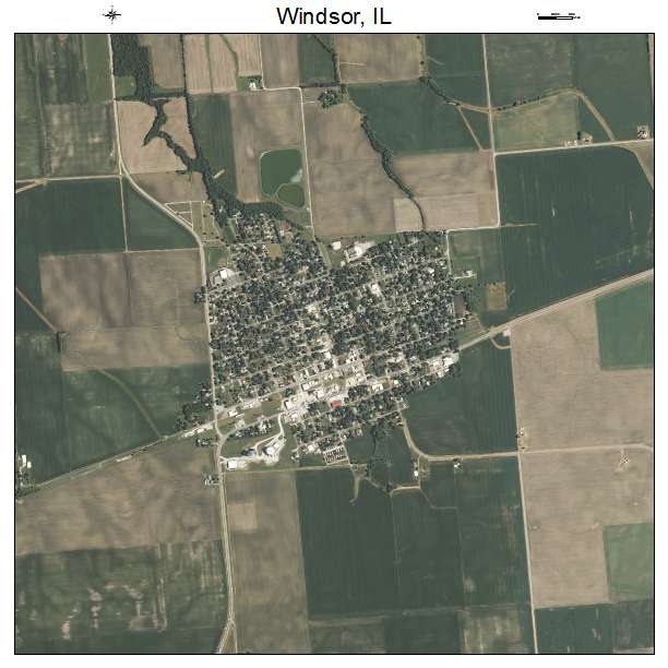 Windsor, IL air photo map