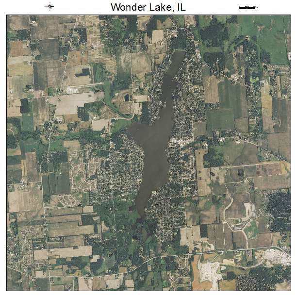 Wonder Lake, IL air photo map