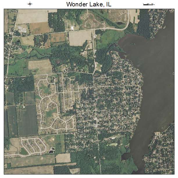 Wonder Lake, IL air photo map