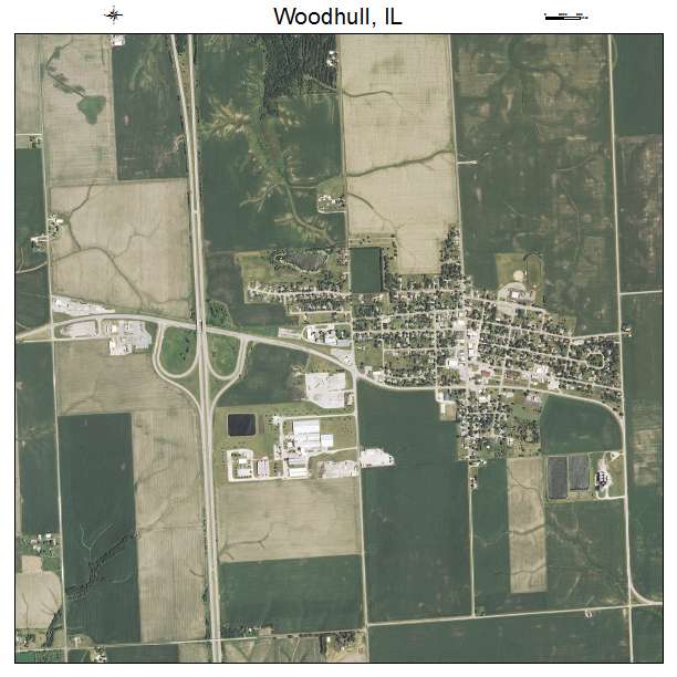 Woodhull, IL air photo map