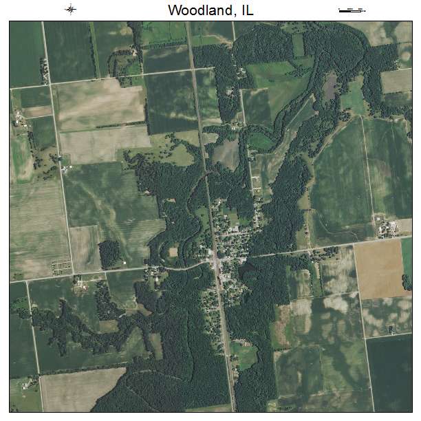 Woodland, IL air photo map