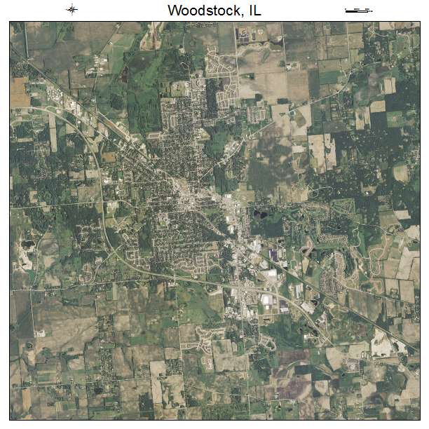 Woodstock, IL air photo map