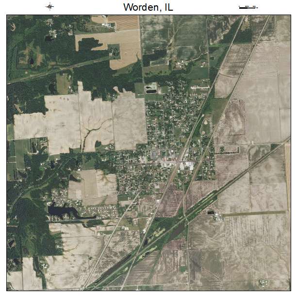 Worden, IL air photo map