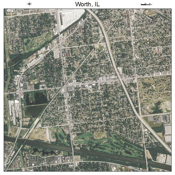 Worth, IL air photo map
