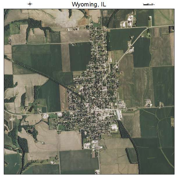 Wyoming, IL air photo map