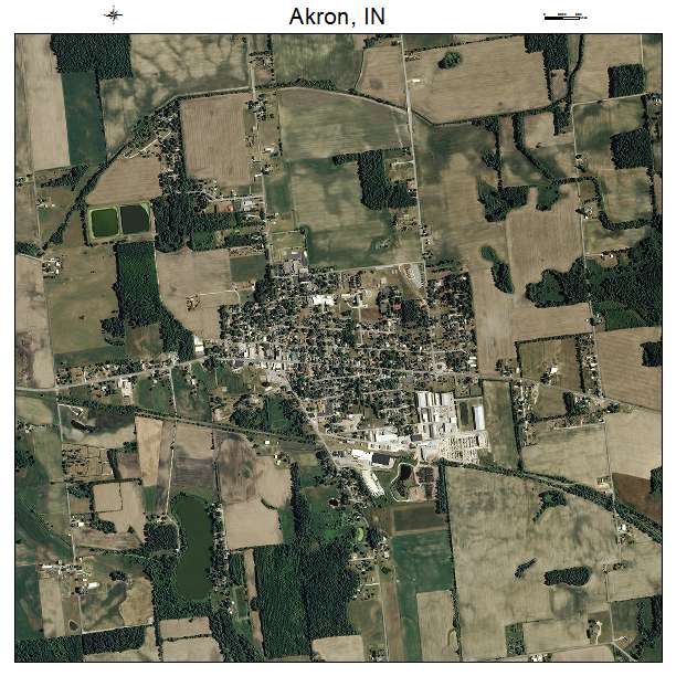 Akron, IN air photo map