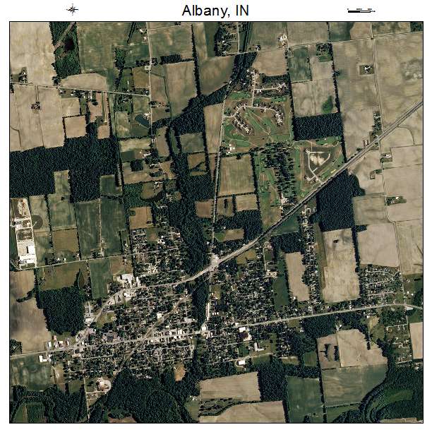 Albany, IN air photo map