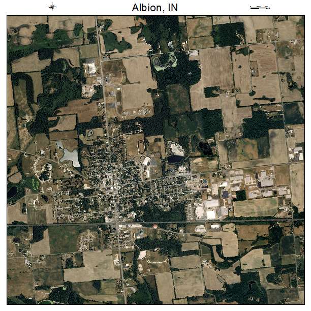 Albion, IN air photo map