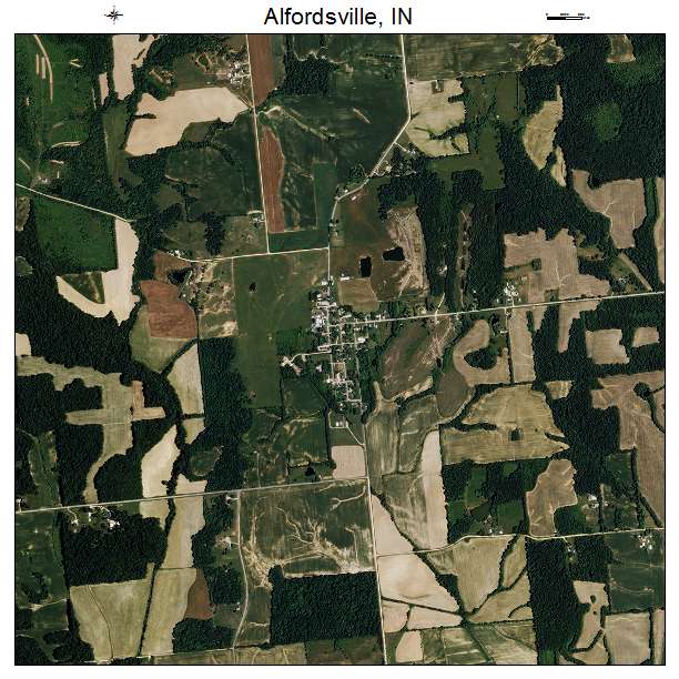 Alfordsville, IN air photo map