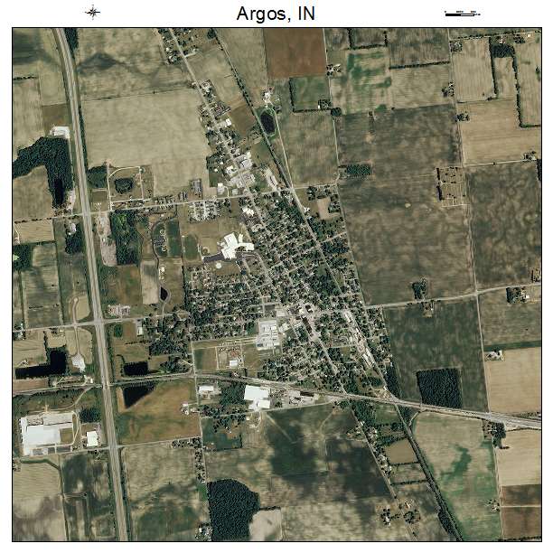 Argos, IN air photo map