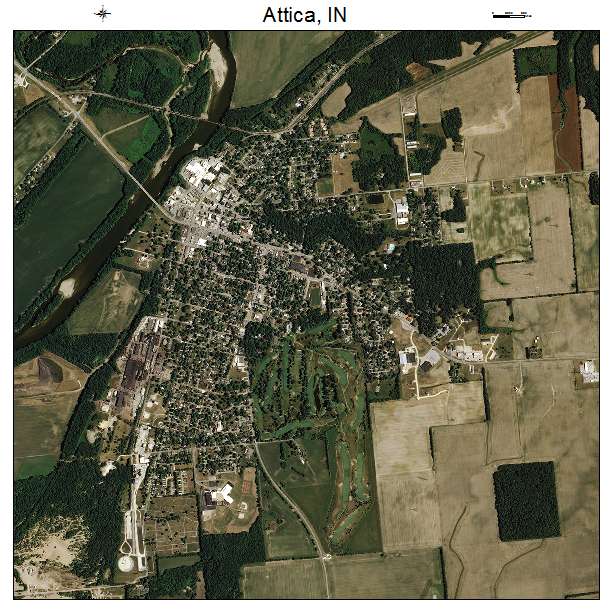 Attica, IN air photo map