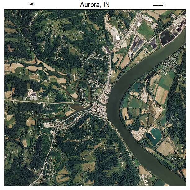 Aurora, IN air photo map