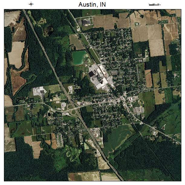 Austin, IN air photo map