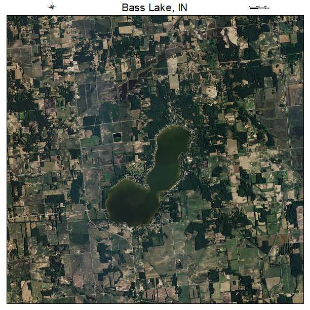 Bass Lake, IN air photo map