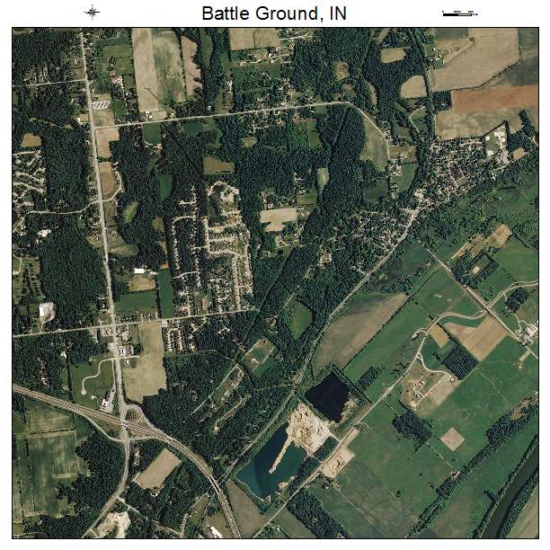 Battle Ground, IN air photo map