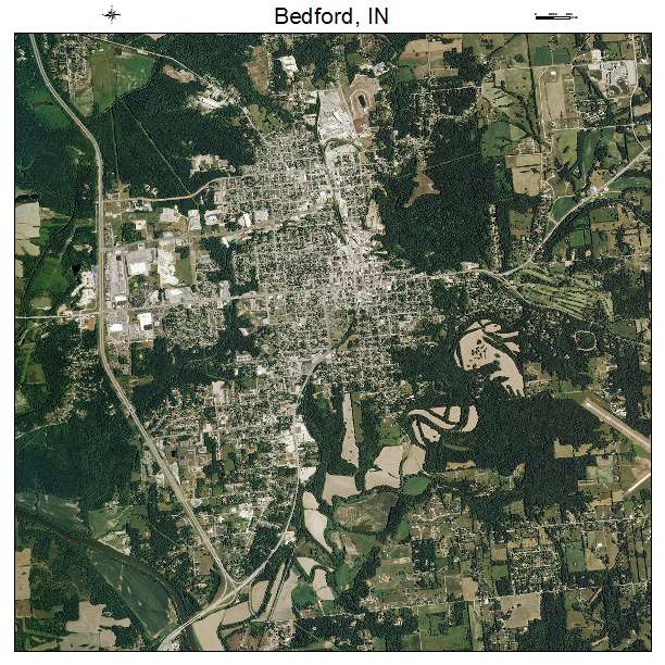 Bedford, IN air photo map