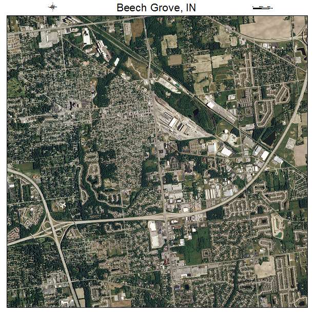 Beech Grove, IN air photo map