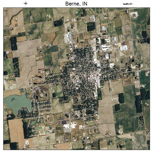 Berne, IN air photo map