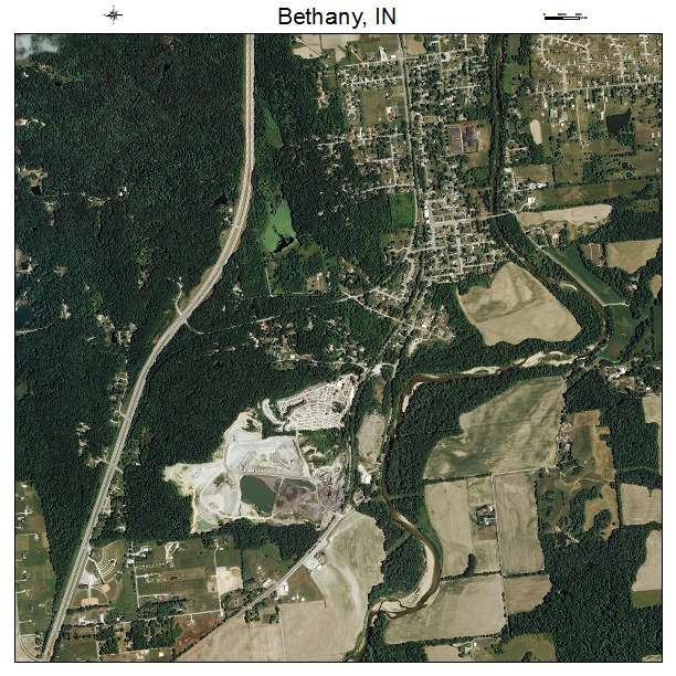 Bethany, IN air photo map