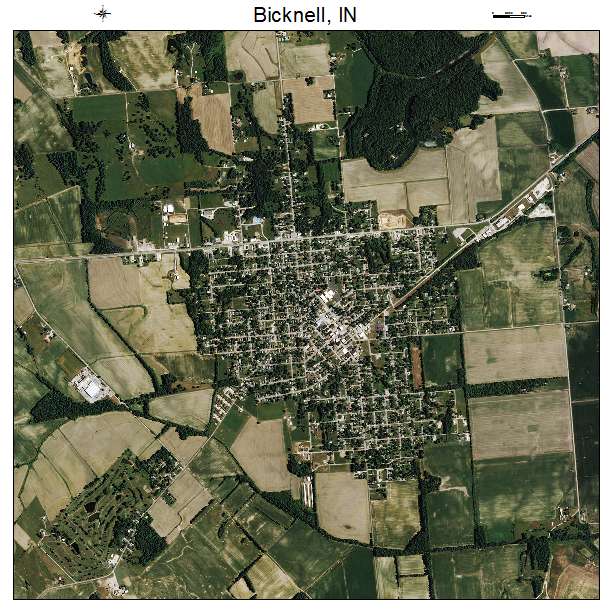 Bicknell, IN air photo map