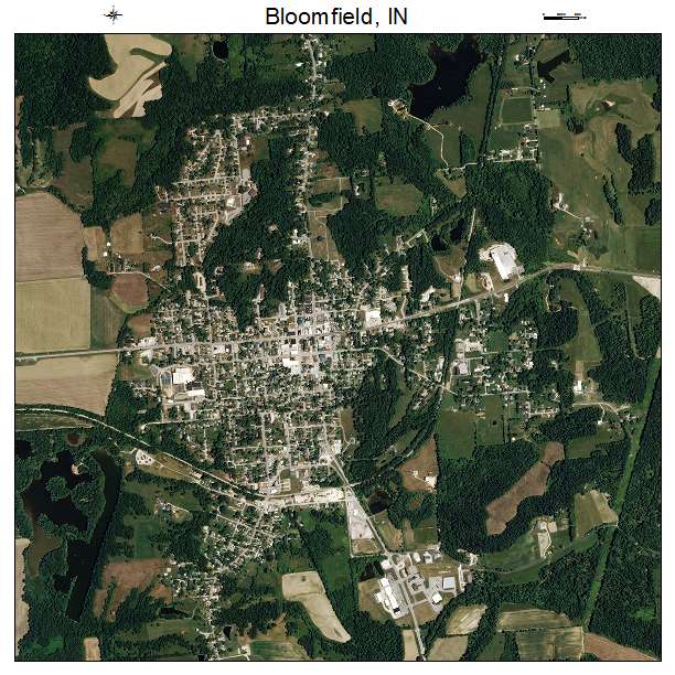 Bloomfield, IN air photo map