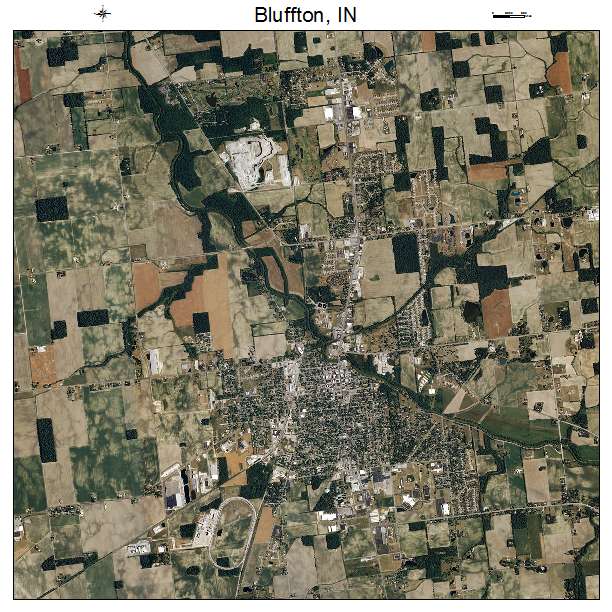 Bluffton, IN air photo map