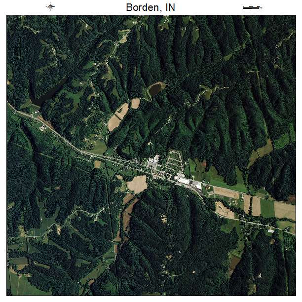 Borden, IN air photo map