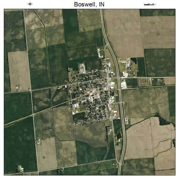 Boswell, IN air photo map