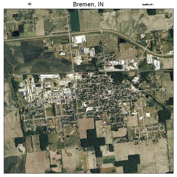 Bremen, IN air photo map