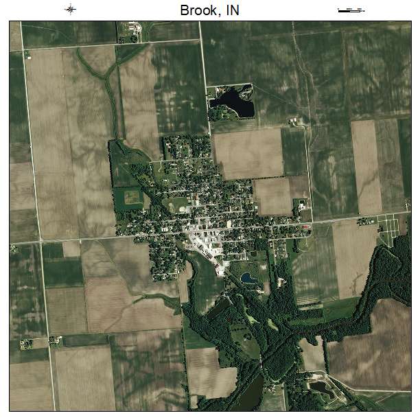 Brook, IN air photo map