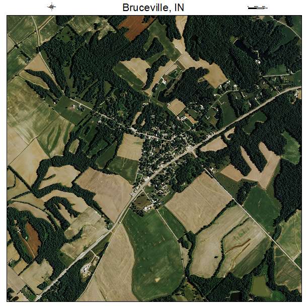 Bruceville, IN air photo map
