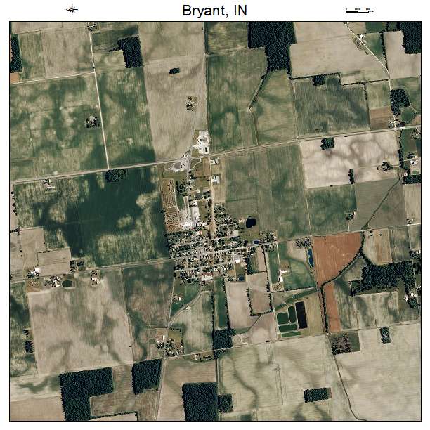 Bryant, IN air photo map