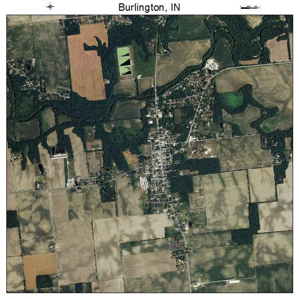 Burlington, IN air photo map