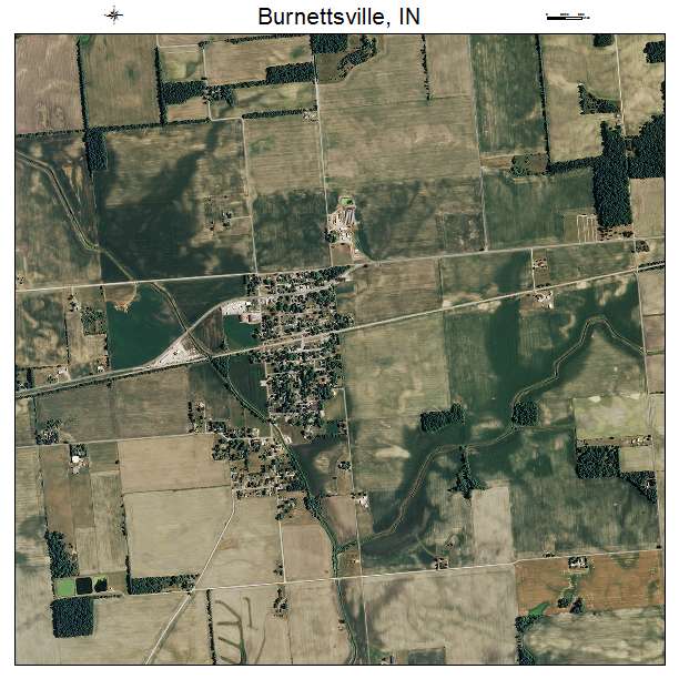 Burnettsville, IN air photo map