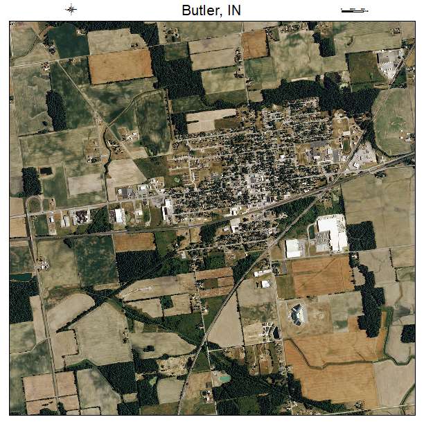 Butler, IN air photo map