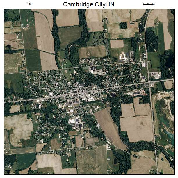 Cambridge City, IN air photo map