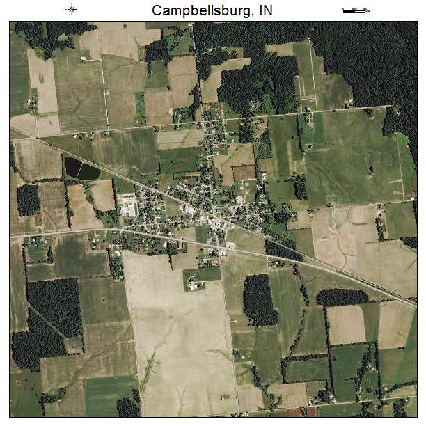 Campbellsburg, IN air photo map