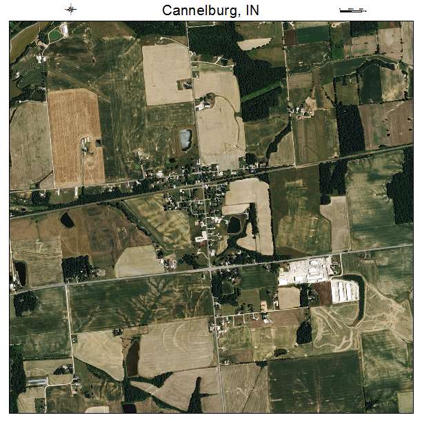 Cannelburg, IN air photo map